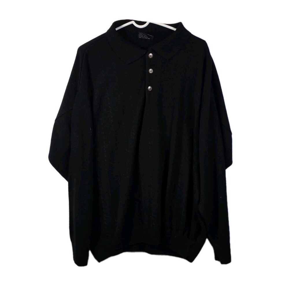 Vintage‎ Bergati Men's Large Cable Knit Black Sweater RN# 87932